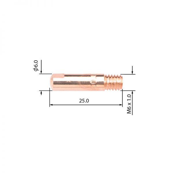 SYRIUS áramátadó M6x25 0,8 alu 1