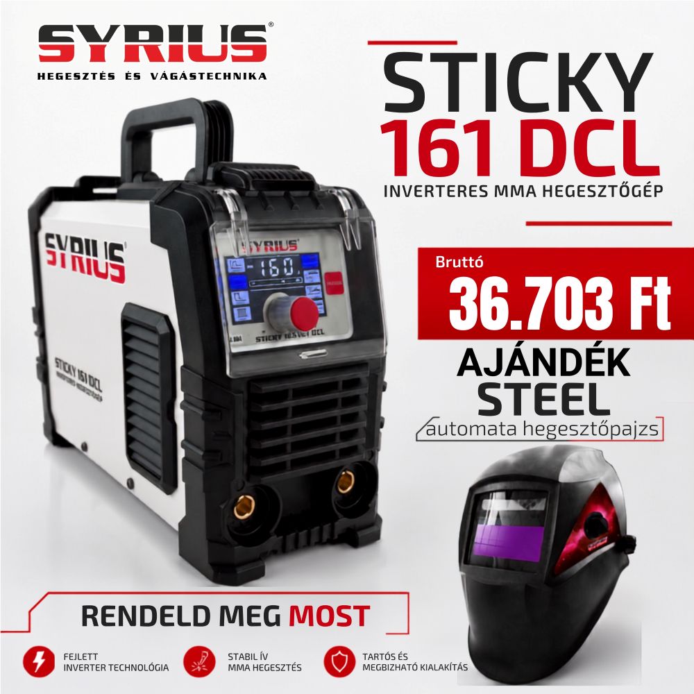 37588 SYRIUS STICKY 161 DCL hegesztőinverter 1